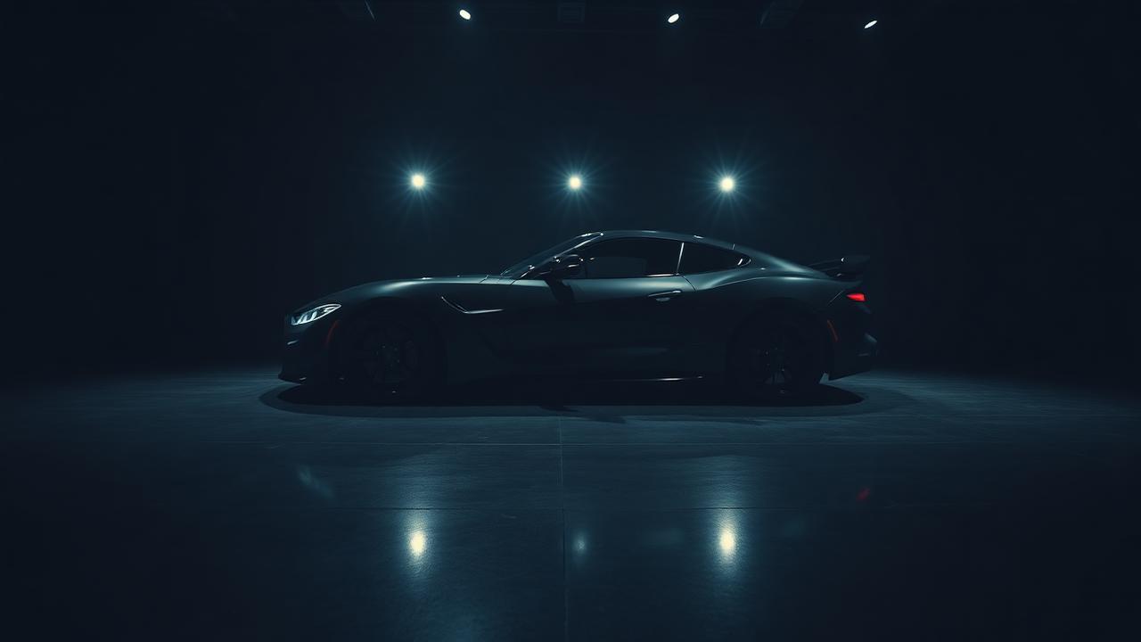 Showroom Night Drive — Automotive production still